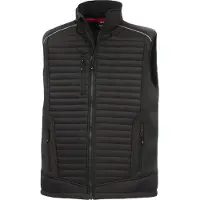 Nitras Hommes, Gilet, MOTION TEX PLUS, gilet softshell matelassé, noir (code couleur : 1000), 340 g/qm, port agréable, Noir, (5XL, XL, XS)