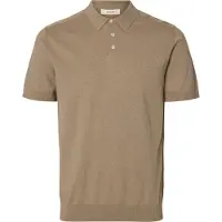 SELECTED MEN Berg Short Sleeve Polo Marron XL Homme