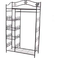 Mendler Portemanteau / garderobe / étagère / penderie / patère Genève, 100x43x172cm, métal