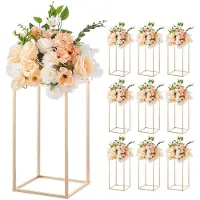Vevor Support Fleur Mariage Colonne Lot de 10 Support Fleur Centre de Table Mariage 40 cm Présentoir Floral Rectangulaire pour Fêtes