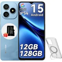 Blackview Smartphone WAVE 9C,6.56" HD,Téléphone Portable Pas Cher,12Go RAM+128Go ROM//2To TF,Android 15, 5000mAh,13MP+8MP,4G,Bleu