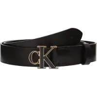 Calvin Klein Ceinture 'CK Monogram Buckle' or / noir