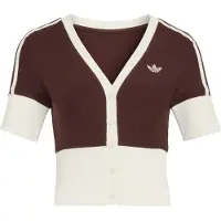 Adidas V-neck Short Sleeve Shirt Marron XS Femme