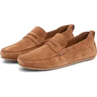 Tommy Hilfiger pour homme. FM0FM05789 Mocassins en daim avec semelles dentelées brunes (46), Marron, Plat, Cuir, Aucun, Casuel