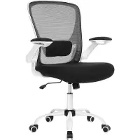 Famanu Chaise de bureau ergonomique , avec accoudoirs rabattables - Noir