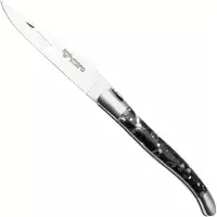 Laguiole En Aubrac Pearl Mussel and Abalone Shell, Brushed Stainless Steel, couteau de poche, 12 cm