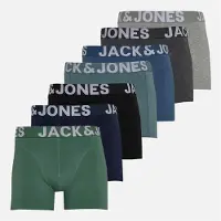 Jack & Jones Homme Levi lot de sept caleçons uni Light Grey Melange/Dgm/Stormy Sea/Bering Sea/Navy Blazer/Dark Ivy/Noir