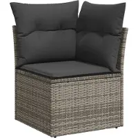 vidaXL Ensemble de canapé de jardin avec coussins avec mémoire 9 pcs Gris Poly Rattan