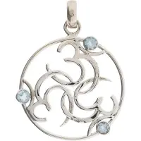BERK Anhänger Triple OM mit Topaz, (Argent 925)