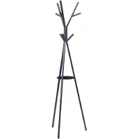 Helloshop26 Portemanteau meuble d'entrée design 179 x 48 x 48 cm noir 03_0010367