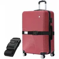 VERTICAL STUDIO "Malmö" 28" Valise rouge vin avec sangle de bagage GRATUITE