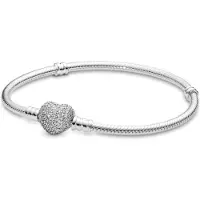 Pandora Bracelet Maille Serpent & Coeur Scintillant Moments