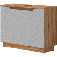 Vicco Meuble vasque simple Lotta Gris 79.6x62.1cm avec 2 portes, Model 58519