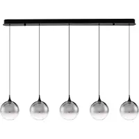 Nova Luce Suspension Orenda Verre fumé droit à 5 lumières