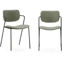 CALICOSY - Lot de 2 chaises avec pieds en métal noir L49 cm - MAIKA