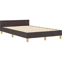 vidaXL Cadre de lit avec tête de lit brun foncé 120 x 200 cm Tissu