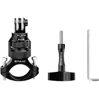 Puluz Aluminum 360° Steering Wheel Mount for Sports Cameras (Black), Caméra d'action : accessoires, Noir