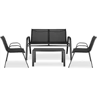 Springos 4-pièces ensemble de meubles de jardin pour 4 personnes table canapé et 2 chaises