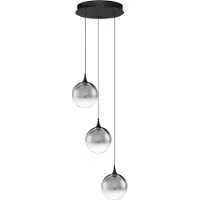 Lyora Suspension Orenda Verre fumé à 3 lumières