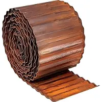 Relaxdays Bordure de pelouse , 10 m x 15 cm, métal, aspect rouillé, en rouleau, bordure flexible pour parterres, bordure pour parterres et pelouse, marron