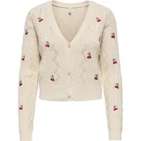 ONLY Cardigan 'ONLBirtie' écru / vert / poudre / rouge
