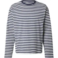 Weekday T-Shirt bleu marine / blanc cassé