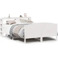 vidaXL Lit en pin massif sans matelas blanc 150x200 cm