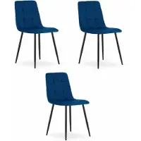 Leobert Chaise KARA - velours bleu marine x 3