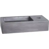 Differnz Hura fontein - 38x18x9cm - Rechthoek - 1 kraangat - Beton - grijs (180 mm, 380 mm)