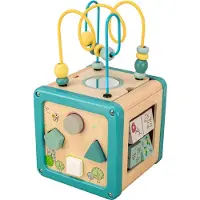 Playwood Holz-Aktivitätswürfel mit Perlenrahmen
