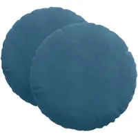vidaXL Coussins de siège 2 pcs Bleu Ø 40 x 13 cm Velours