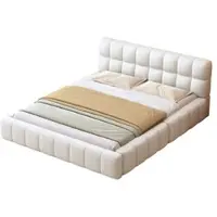 OKWISH Lit Gigogne Enfant 90x200 cm - Lit Simple avec Lit Secondaire 90x190 cm - Velours Beige