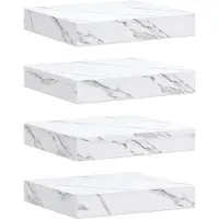 vidaXL Étagères Murales 4 pcs Marbre blanc 23 x 23,5 x 4 cm