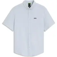BOSS pour homme. 50555951 Chemise Regular Fit light blue (L), Bleu, Casuel, Coton, Manche courte