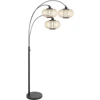 Steinhauer Lampe de pied Sparkled Light avec des capuchons de bambou