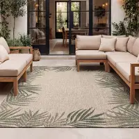 FRAAI Tapis d'extérieur - Tiga Edge Vert | 80x150 cm | Rectangulaire | Tissage plat