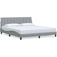 vidaXL Cadre de lit sans matelas "Hanko" gris clair 180x200 cm Tissu
