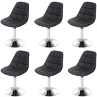 Mendler 6x chaise de salle à manger Cascina, fauteuil pitovante, chrome similicuir marron