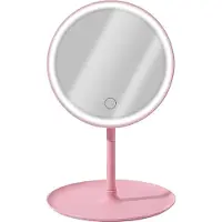 Avizar , miroir de maquillage rond à LED avecfrontale, rose