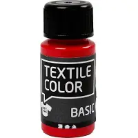 Creativ Company Textile Colour Peinture textile semi-opaque - Rouge primaire, 50ml