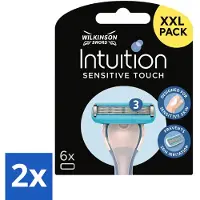 Wilkinson Recharges de lames de rasoir Intuition Sensitive Touch avec gel traitant - 6 lames - pack avantage - 2 pièces
