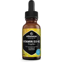 Vitamaze Vitamine D3 + K2 gouttes hautement dosées, 50 ml de solution