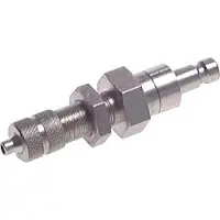 Parker Laiton nickelé DN 2.7 (Micro) Coupleur pneumatique Bouchon 3x4.3 mm Écrou-raccord Bulkhead Double Shut-Off
