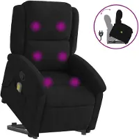 vidaXL Fauteuil de massage avec releveur Noir velours