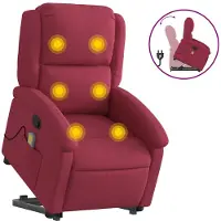 vidaXL Fauteuil de massage avec releveur vin rouge velours