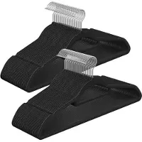 Songmics 20 Cintres en velours pivotant antiglisse, Noir + Argent