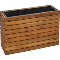 Mendler Jardinière HWC-L21, bac à plantes Pot de fleur Lit surélevé, anguleux 41x63x23cm Outdoor Acacia bois FSC-, brun