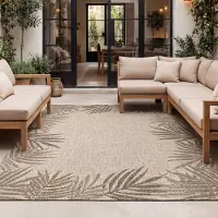 FRAAI Tapis d'extérieur | Tiga Edge Taupe | 80x150cm | Taupe | Rectangulaire | Tapis d'extérieur