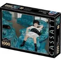 D - Toys Puzzle Petite fille à la chaise bleue 1000 pièces