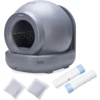 Beeztees Bac à Litière Automatique Moeza - Gris